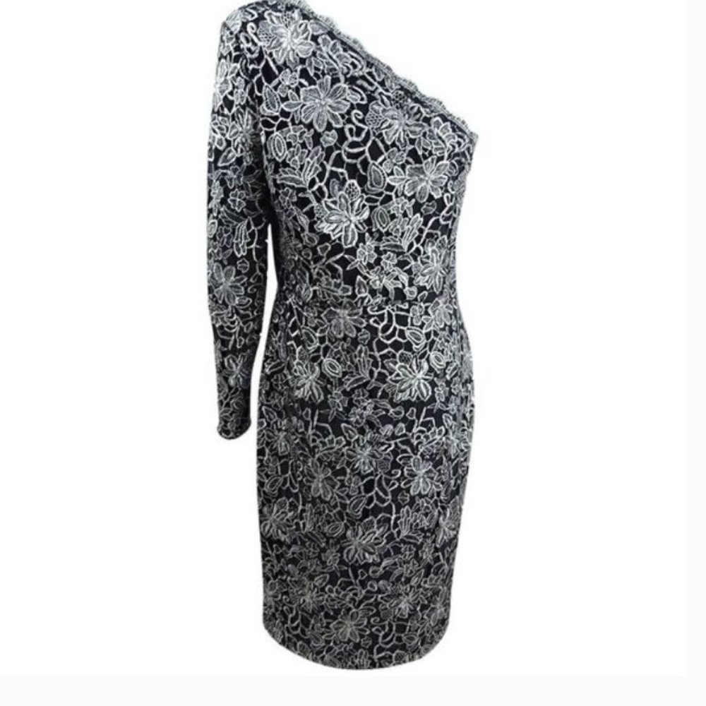 Lauren Ralph Lauren Women's One-Shoulder Lace Dress Size 4